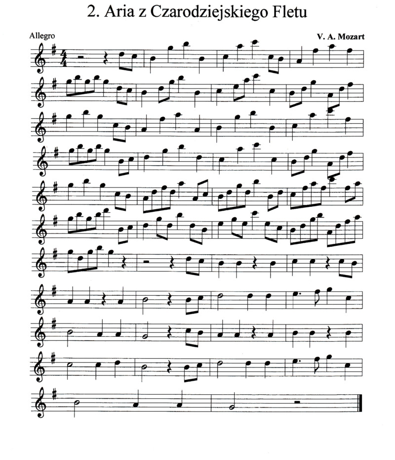 Aria z Czarodziejskiego Fletu - Mozart